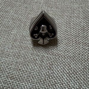 Silver and Black Spade Ring